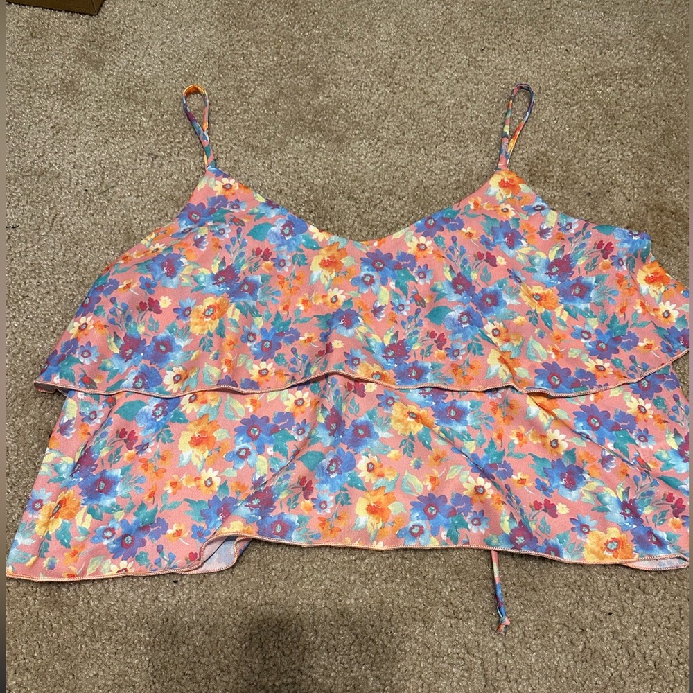 NWT summer dreamscapes patterned top {peach} - large - Picture 7 of 10